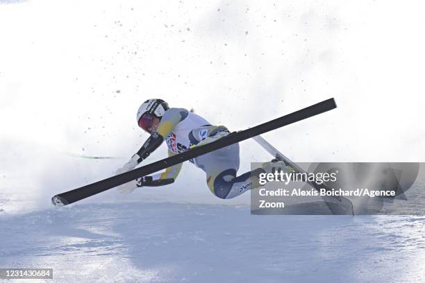 Kajsa Vickhoff Lie of Norway crashes out during the Audi FIS Alpine Ski World Cup Women's Super Giant Slalom on February 28, 2021 in Val di Fassa,...