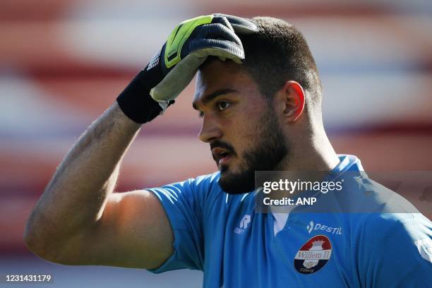 Willem II goalkeeper Aro Muric during the Dutch Eredivisie match between Sparta Rotterdam and Willem II at Sparta Stadium Het Kasteel on February 28,...