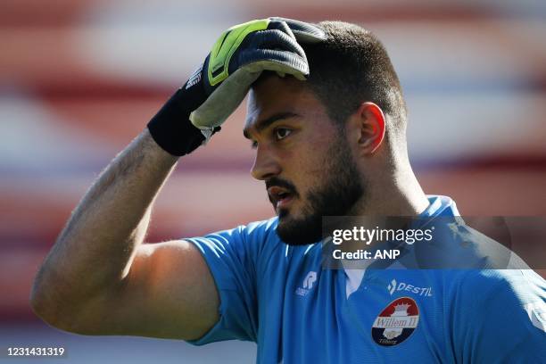 Willem II goalkeeper Aro Muric during the Dutch Eredivisie match between Sparta Rotterdam and Willem II at Sparta Stadium Het Kasteel on February 28,...