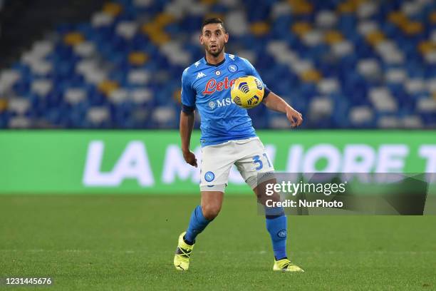 Faouzi Ghoulam of SSC Napoli during the Serie A match between SSC Napoli and Benevento Calcio at Stadio Diego Armando Maradona Naples Italy on 28...