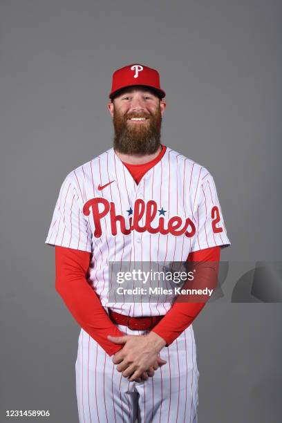 Archie Bradley of the Philadelphia Phillies poses during Photo Day at The Phillies Spring Training Ballpark on Tuesday, February 23, 2021 in...