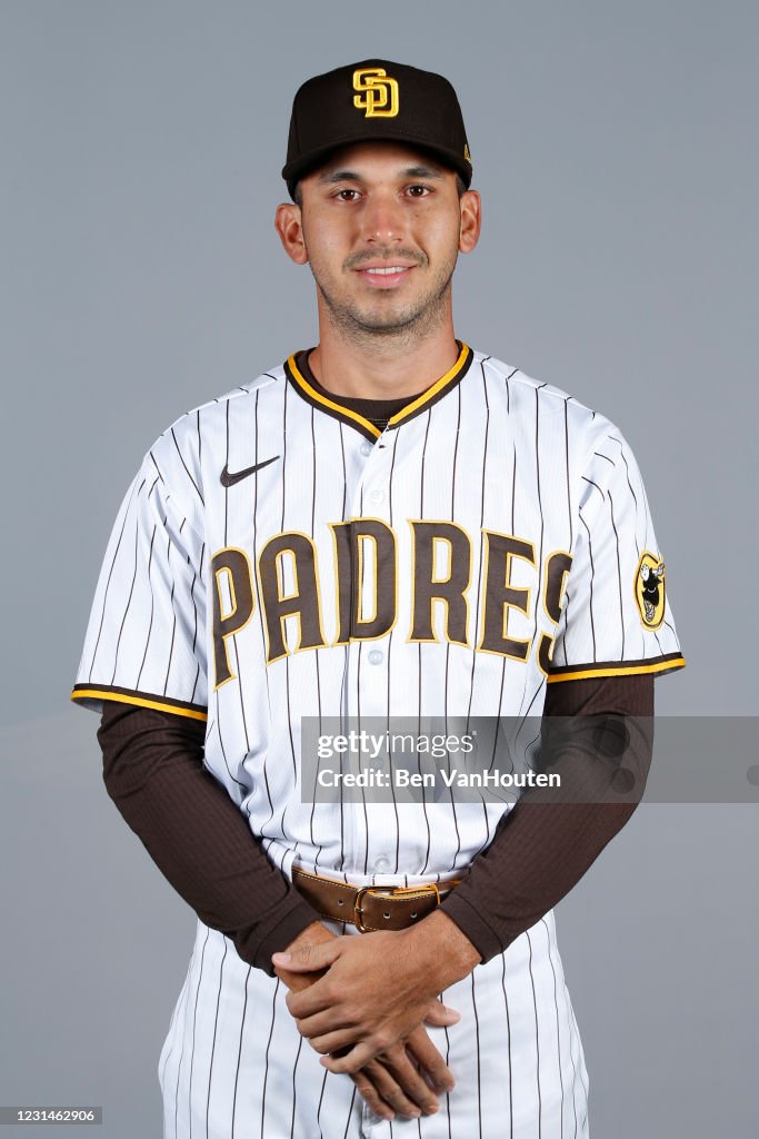 Padres Java Joe Javy Guerra of the San Diego Padres poses during Photo Day on... News ...