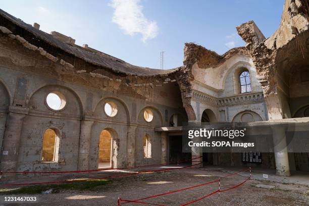 General view of the destroyed Immaculate Syriac Catholic Church . The Immaculate Syriac Catholic Church in the Hosh Al-Bieaa region. This region...