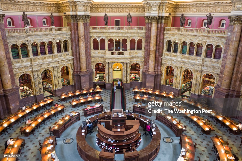 Congress Library Building An interior view of the Main Reading Room from an overlook at the ...
