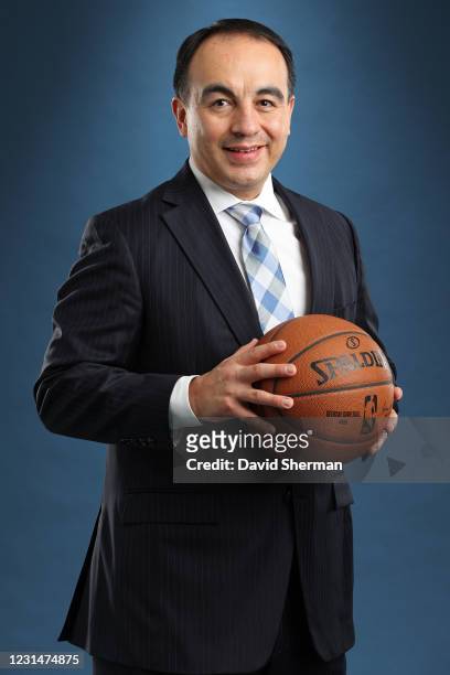 Gersson Rosas, President of Basketball Operations of the Minnesota Timberwolves, poses for a portrait on March 1, 2021 at the Minnesota Timberwolves...