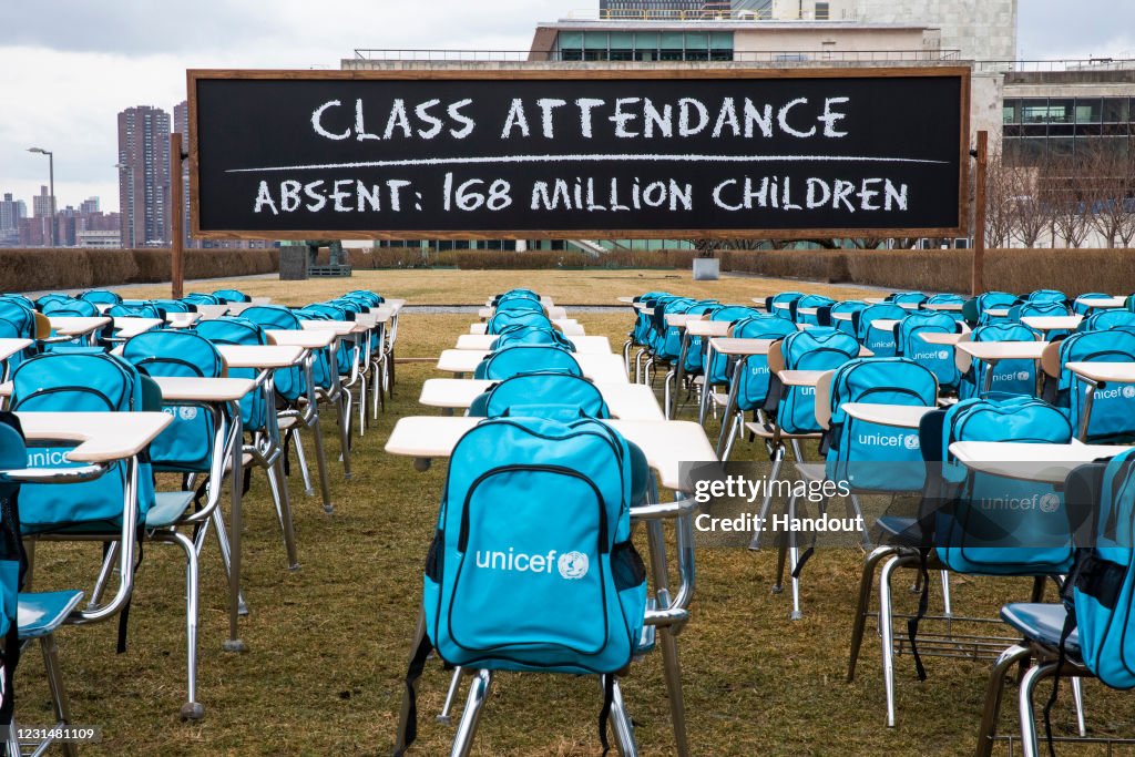 COVID-19: UNICEF unveils Pandemic Classroom at UN Headquarters in New York to raise awareness about the more than 168 million children globally without access to in-class learning for almost a full year