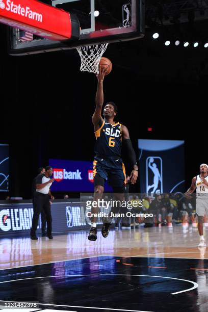 Dakarai Allen of the Salt Lake City Stars shoots the ball against the Fort Wayne Mad Ants on March 2, 2021 at AdventHealth Arena in Orlando, Florida....