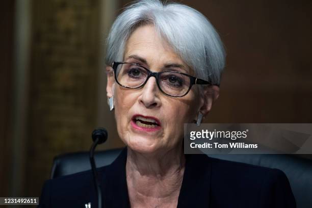 Wendy Sherman, nominee for deputy secretary of State, testifies during her Senate Foreign Relations Committee confirmation hearing in Dirksen...
