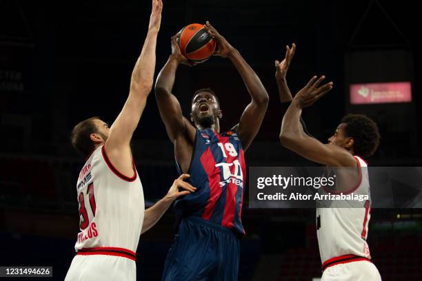 Youssoupha Fall, #19 of TD Systems Baskonia Vitoria Gasteiz in action during the 2020/2021 Turkish Airlines EuroLeague Regular Season Round 27 match...