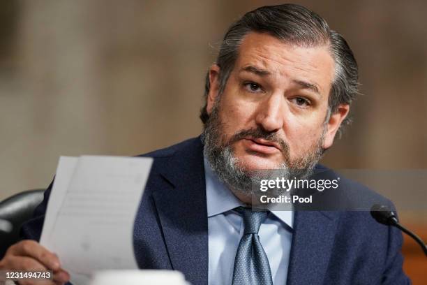 Sen. Ted Cruz holds up a letter from Washington, D.C., Mayor Muriel Boswer during a Senate Homeland Security and Governmental Affairs & Senate Rules...