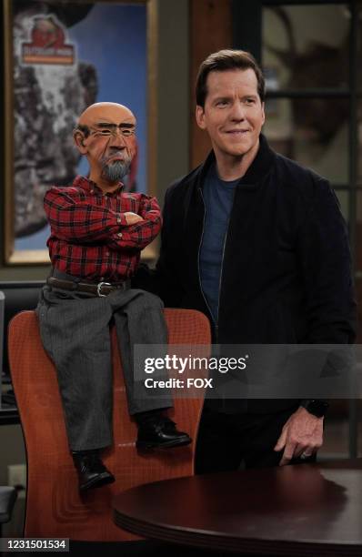 Guest star Jeff Dunham with his puppet, Walter, in the "Meatless Mike" episode of LAST MAN STANDING airing Thursday, March 4 on FOX.