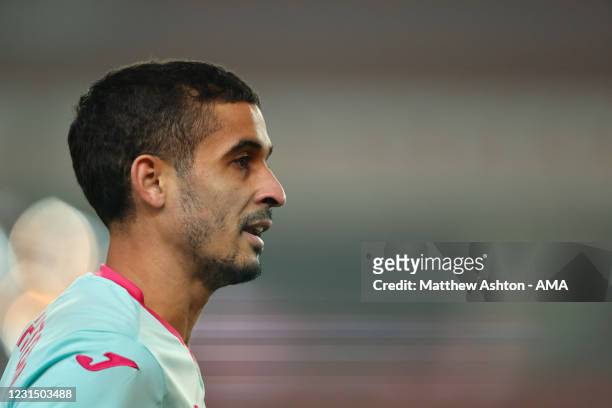 Kyle Naughton of Swansea City during the Sky Bet Championship match between Stoke City and Swansea City at Bet365 Stadium on March 3, 2021 in Stoke...