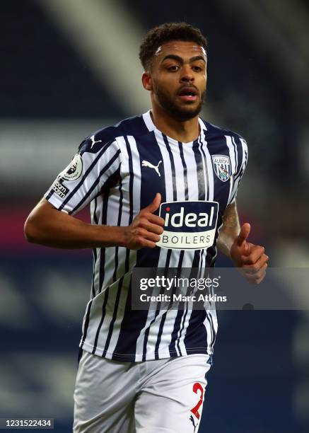 Darnell Furlong of West Bromwich Albion during the Premier League match between West Bromwich Albion and Everton at The Hawthorns on March 4, 2021 in...