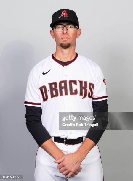 Tyler Clippard of the Arizona Diamondbacks poses during Photo Day on Friday, February 26, 2021 at Salt River Fields at Talking Stick in Scottsdale,...