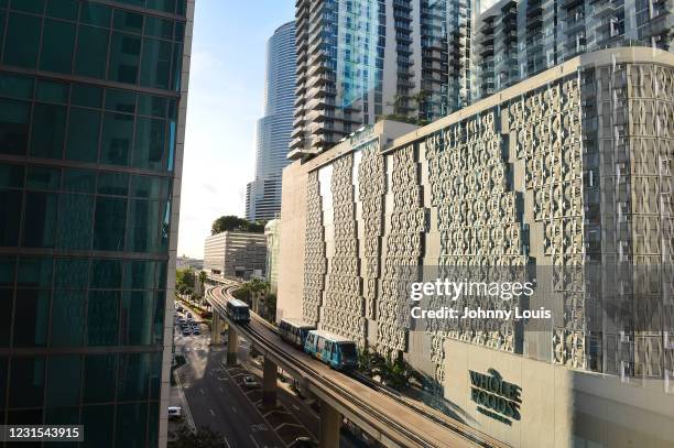 Exterior view skyline of Downtown Miami during the MDC's 38th Edition of Miami Film Festival Opening Night with World Premiere of "Ludi" at...