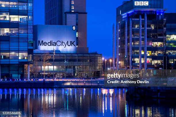 General view of the BBC television and radio studios at Media City on March 25, 2020 in Salford, England.