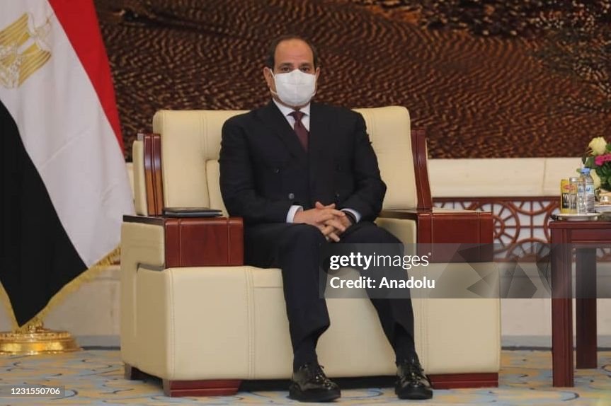 President of Egypt Abdel Fattah Al-Sisi in Sudan