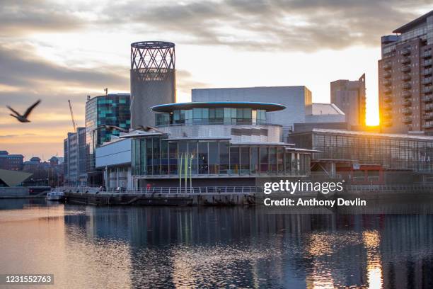 General view of The Lowry, a theatre and gallery complex opposite Media City on March 25, 2020 in Salford, England.