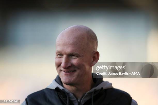 Simon Grayson the head coach / manager of Fleetwood Town during the Sky Bet League One match between Shrewsbury Town and Fleetwood Town at Montgomery...