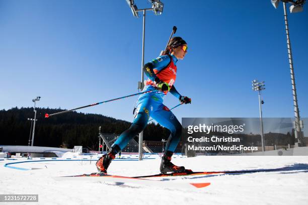 Anais Chevalier-Bouchet of France competes during the Women 10km Pursuit Competition at the BMW IBU World Cup Biathlon Nove Mesto na Morave on March...