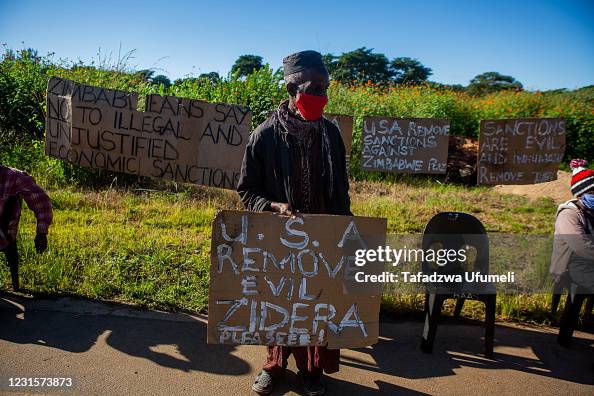 Protesters Encamped At US Embassy In Harare Call For End To Sanctions Protesters Encamped At US Embassy In Harare Call For End To Sanctions