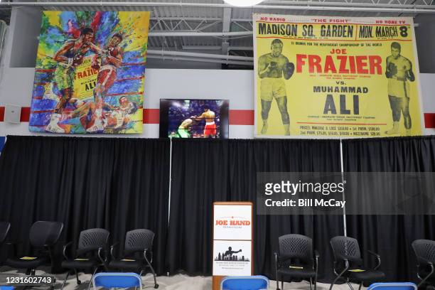 Atmosphere at the 50th Anniversary Ali-Frazier "Fight of the Century" Statue Dedication on March 8, 2021 at Joe Hand Gym in Feasterville,...