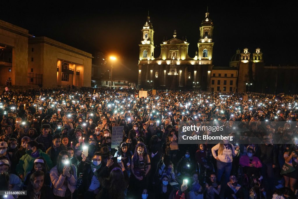 Demonstrators Attend An International Women's Day Rally In Colombia