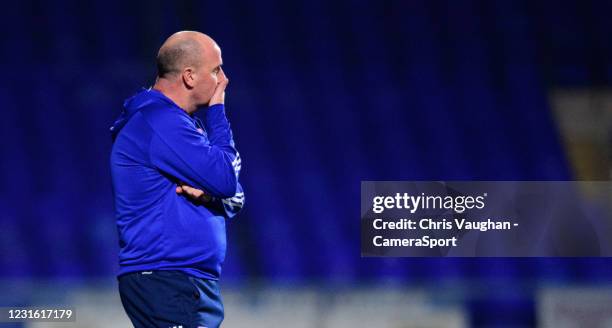 Ipswich Town manager Paul Cook during the Sky Bet League One match between Ipswich Town and Lincoln City at Portman Road on March 9, 2021 in Ipswich,...