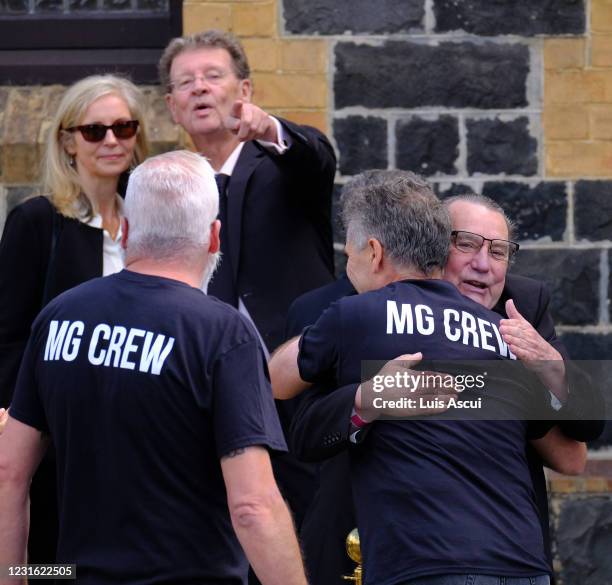 Red Symons attends the funeral service of Australian music promoter Michael Gudinski, on March 10, 2021 in Melbourne, Australia. Australian music...