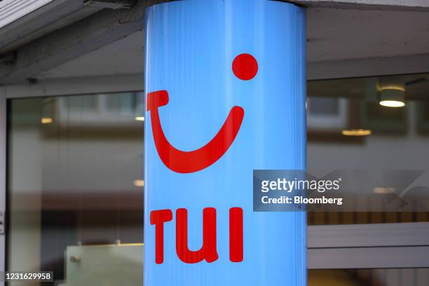 Outside a closed TUI travel center in Mainz, Germany, on Wednesday, March 10, 2021. Voters go to the polls on for state elections in...