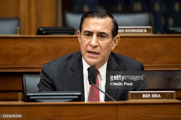 Rep. Darrell Issa speaks as U.S. Secretary of State Antony Blinken testifies before the House Committee On Foreign Affairs March 10, 2021 on Capitol...