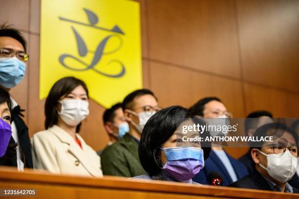 Current chairperson of the New People's Party and Legislative Councillor Regina Ip and other pro-Beijing lawmakers hold a press conference in Hong...