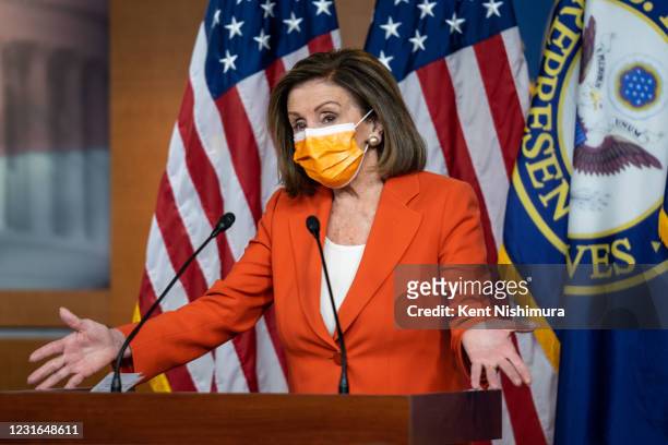Speaker of the House Nancy Pelosi attends a press conference to discuss proposed gun violence prevention legislation on Capitol Hill on Thursday,...