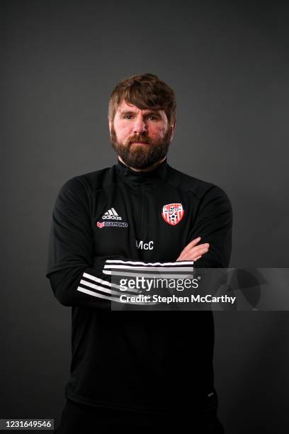 Northern Ireland , United Kingdom - 11 March 2021; Paddy McCourt during a Derry City portrait session ahead of the 2021 SSE Airtricity League Premier...