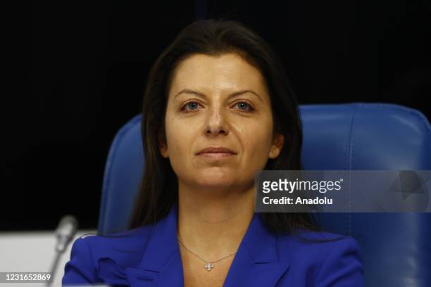 Editor-in-Chief of the Rossiya Segodnya media group, RT and Sputnik Margarita Simonyan attends the conference where winners of the contest "News...
