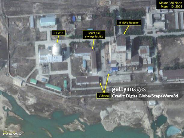 Figure 3. Vehicles at reactor complex, March 10, 2021. Please use: Satellite image 2020 Maxar Technologies.