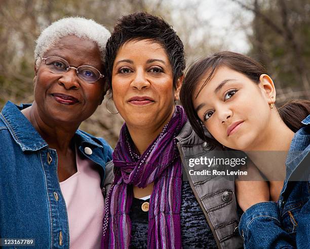 three generations of an african-american family - family support stock pictures, royalty-free photos & images