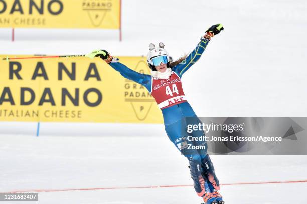 Resi Stiegler of USA competes during the Audi FIS Alpine Ski World Cup Women's Slalom on March 13, 2021 in Are Sweden.