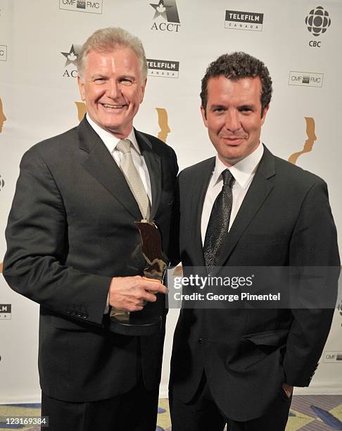 Winner Barry Flatman and Rick Mercer attend the 26th Annual Gemini Awards - Industry Gala at the Metro Toronto Convention Centre on August 31, 2011...