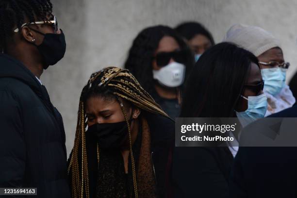 Mourners follow the coffin of George Nkencho, a 27-year-old man was shot dead by Gardai outside his Dublin home last December, is taken from the...