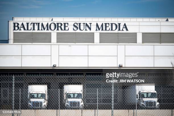 The Baltimore Sun building is seen in Baltimore, Maryland on March 11, 2021. - After years of staff cuts, shrinking budgets and declining readership,...