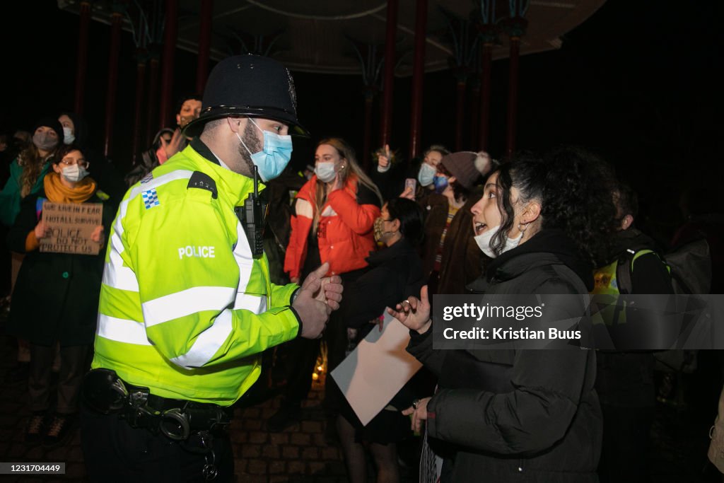 Vigil For Murdered Sarah Everard On Clapham Common London