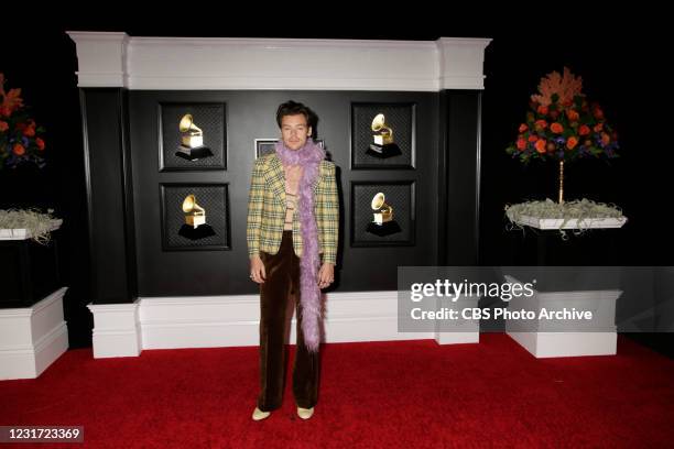 Harry Styles at THE 63rd ANNUAL GRAMMY® AWARDS, broadcast live from the STAPLES Center in Los Angeles, Sunday, March 14, 2021 on the CBS Television...