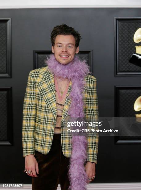 Harry Styles at THE 63rd ANNUAL GRAMMY® AWARDS, broadcast live from the STAPLES Center in Los Angeles, Sunday, March 14, 2021 on the CBS Television...