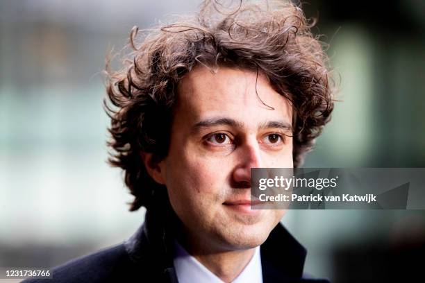 Jesse Klaver from the GroenLinks Party arrives at the EenVandaag tv debate ahead of the National Elections on March 15, 2021 in The Hague,...