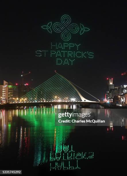 Symbols of Ireland's world-famous traditional music and dance culture can be seen, as the Orchestra of Light Intel Drone Light Show to celebrate...