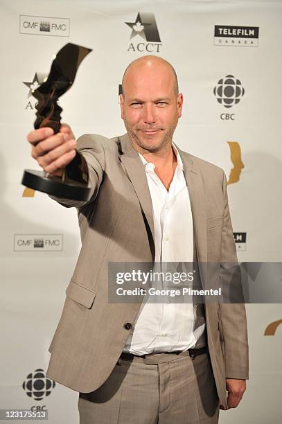 Winner Callum MacLachlan attends the 26th Annual Gemini Awards - Industry Gala at the Metro Toronto Convention Centre on August 31, 2011 in Toronto,...