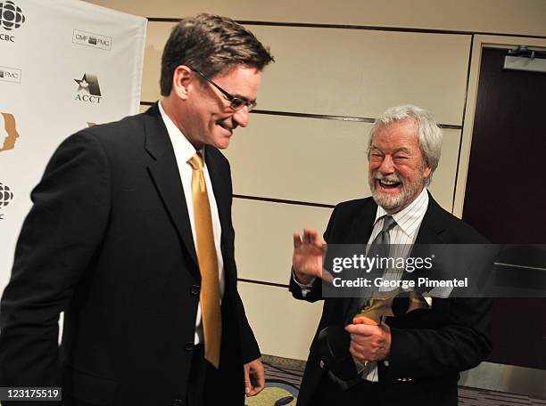Peter Keleghan and Gordon Pinsent attend the 26th Annual Gemini Awards - Industry Gala at the Metro Toronto Convention Centre on August 31, 2011 in...