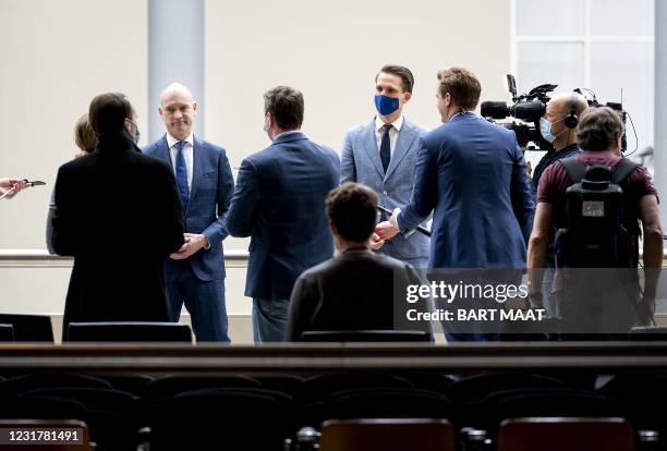 Christian Union party leader Gert-Jan Segers attends a faction meeting of the CU in the Thorbeckezaal in The Hague, on March 18 the day after the...