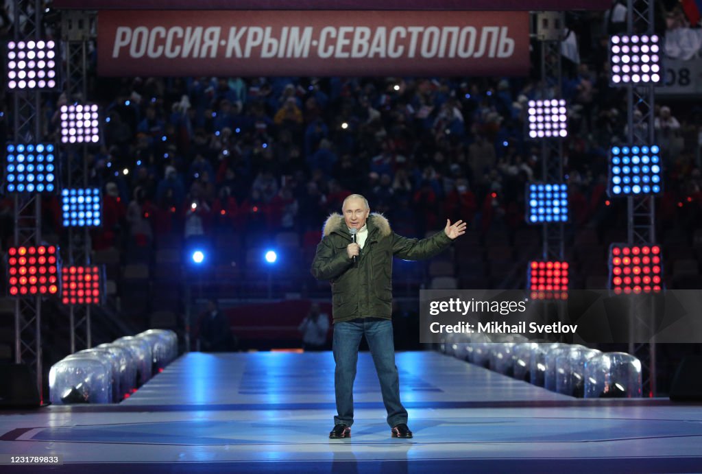 Putin Attends Concert For 7th Anniversary Of Crimea Annexation